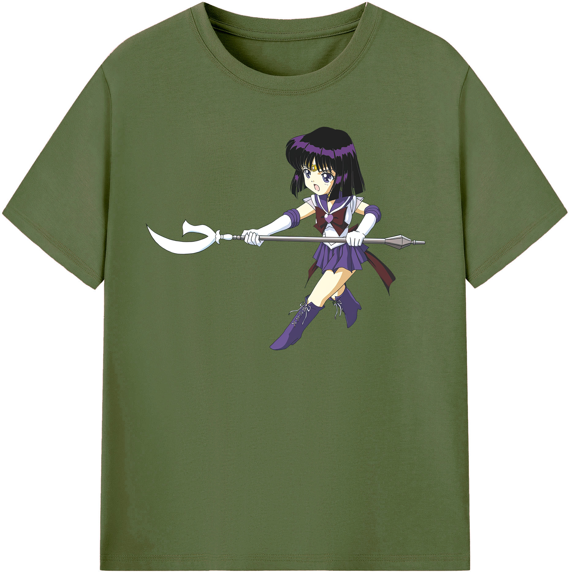 （画像用） 美少女戦士セーラームーン 土萠ほたる Sailor Moon Tomoe Hotaru （セーラーサターン；Sailor Saturn） 綿100％半袖Tシャツ（フロントプリント）